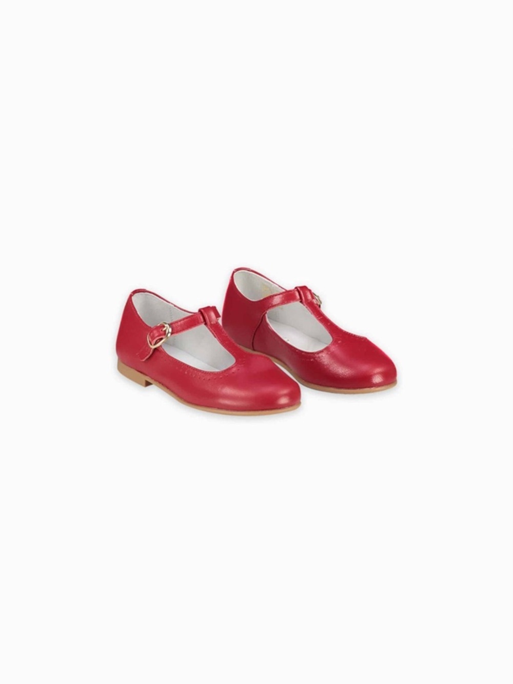 La Coqueta Red Leather T-Bar Mary Jane Shoes EU 27 US 10 - Picture 4 of 15